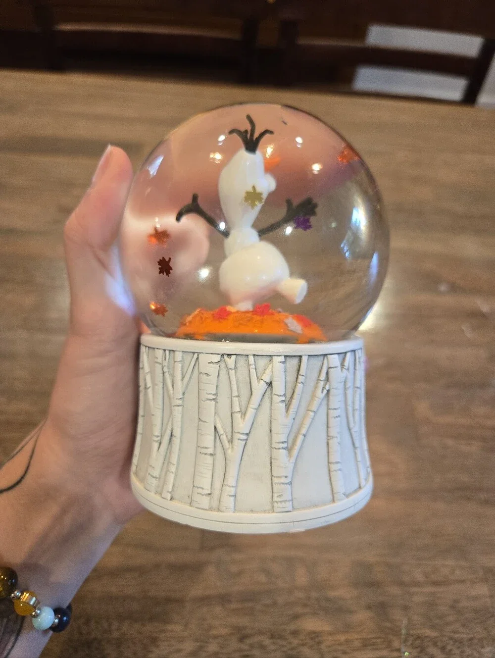 Hallmark Olaf Autumn Leaf Snow Globe - White, Orange, Purple